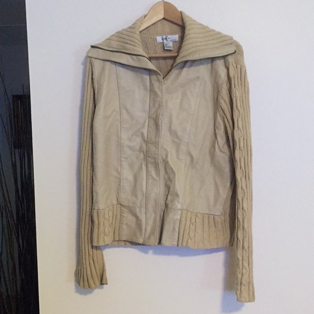 KIKIT half leather half cotton jacket